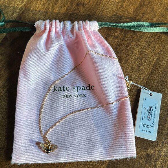 Kate Spade New York All ABuzz Bumble Bee Stone Necklace Mini Pendant SOLD OUT - Picture 2 of 6
